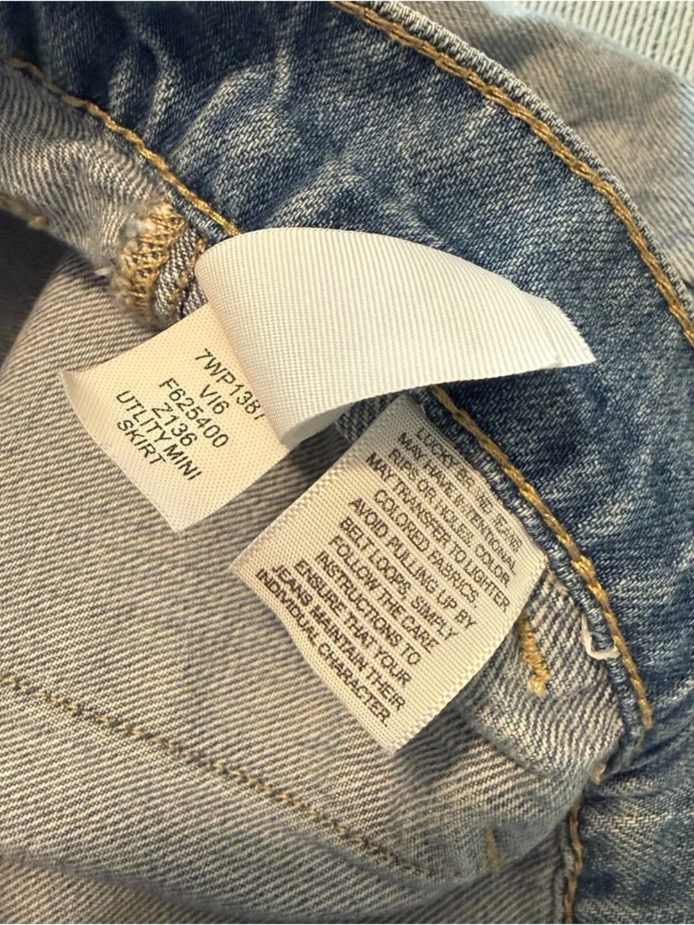 lucky brand denim utility skirt with pockets, women's size 8/29, button down - Picture 15 of 16